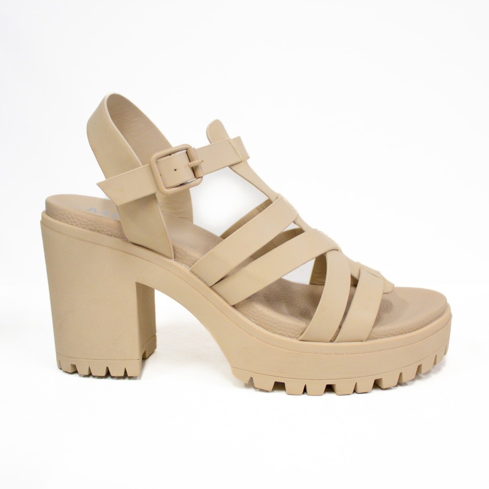 Brand New! MIA Tira Beige Lug Sole Platform Heel Strappy Sandal NIB - Picture 12 of 13
